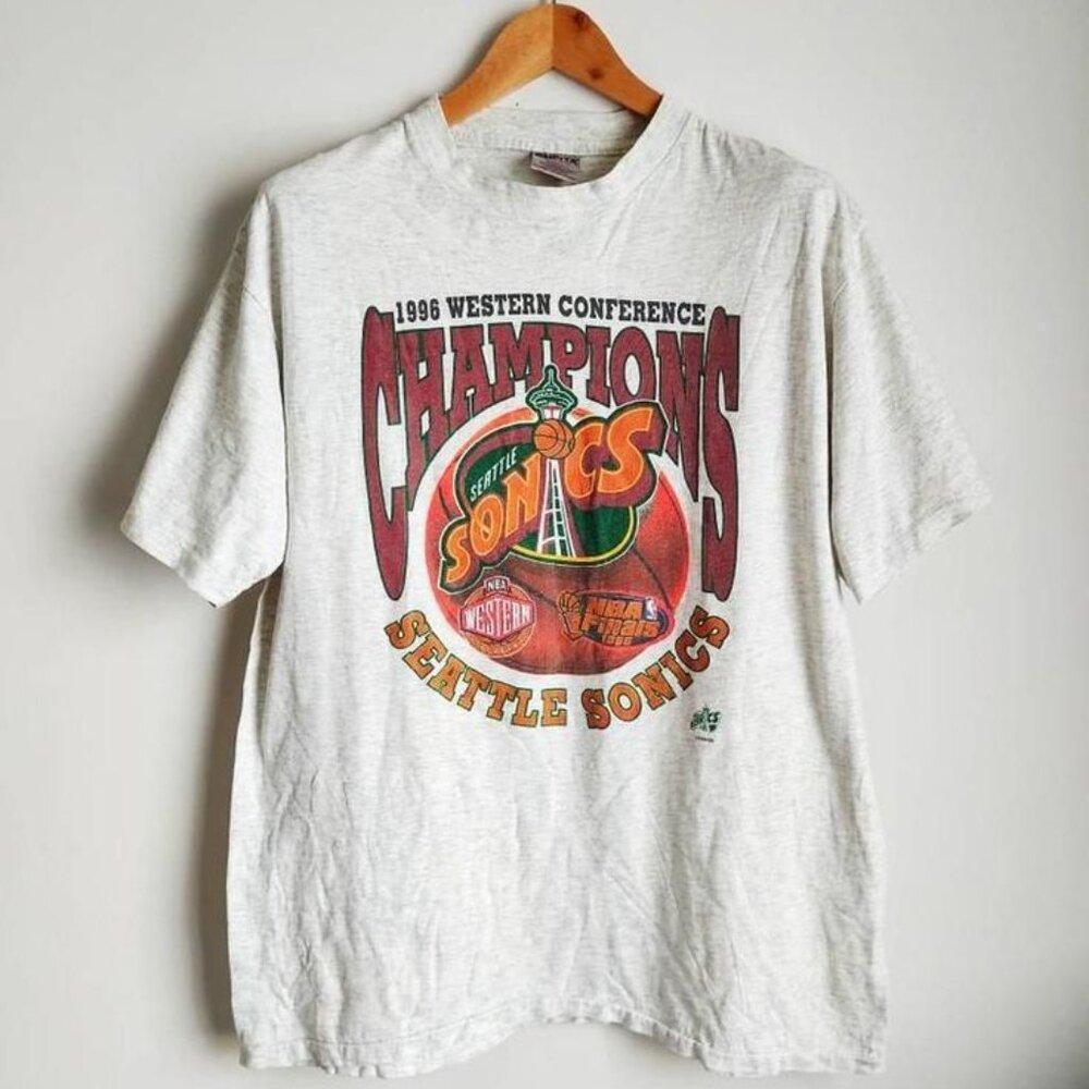 1996 Seattle Sonics Nba Finals 90_S Shirt Retro Tee